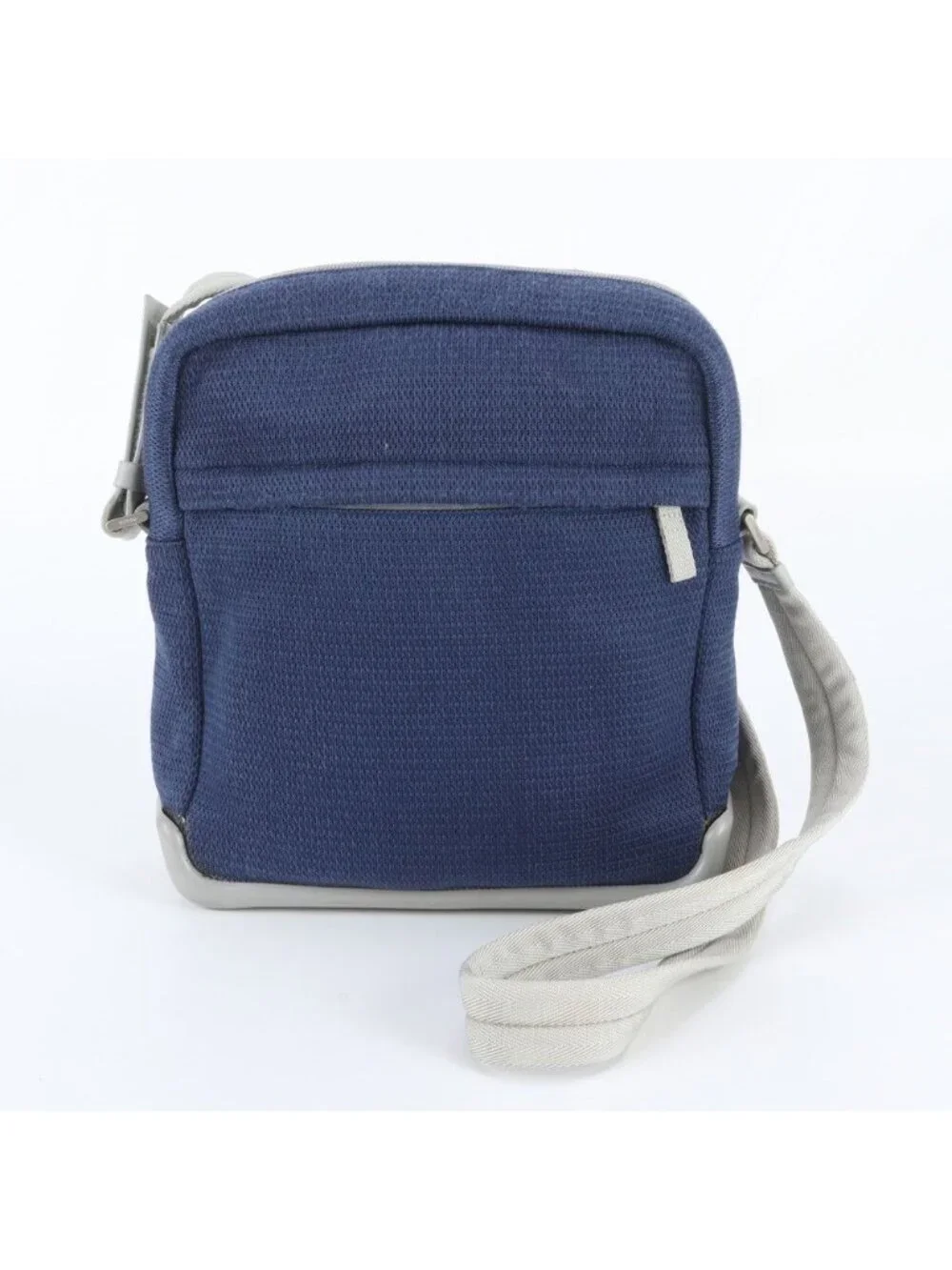Prada Sports Mesh Leather Nylon Shoulder Bag Crossbody Messenger Navy